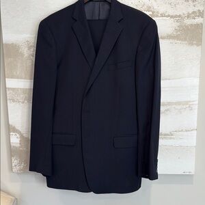 Hart Schaffner Marx Classic Navy Blue Suit Men's Blazer/Pants 46L